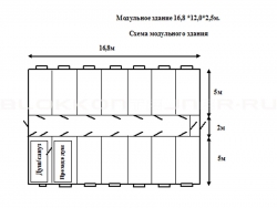 Модульное здание 16,8 *12,0*2,5м. в Старощербиновской